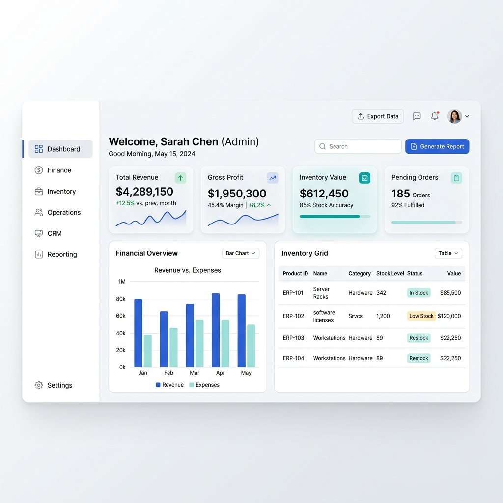 Aurex ERP Dashboard Preview
